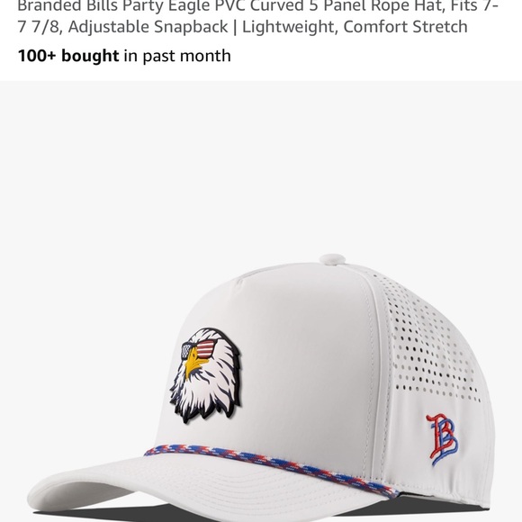 Branded Bills White Eagle Snapback Hat - Picture 1 of 9